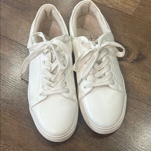Joie White Lace-Up Sneakers